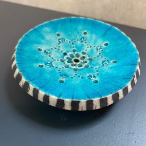 Ilse Scholten, zeepbakje turquoise, raku-keramiek